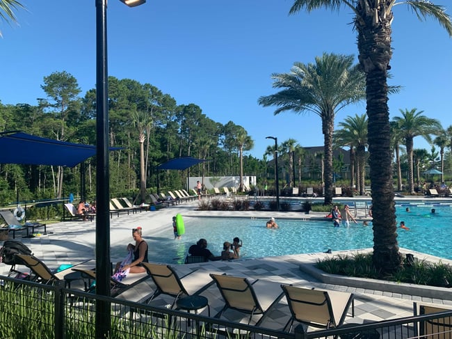 Residents enjoying pool at eTown